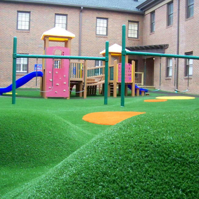 Playground turf under play structure
